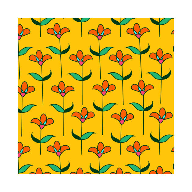 Yellow Floral Pattern by FloralPatterns