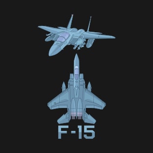 F-15 American Fighter Jet Plane Diagram Gift T-Shirt