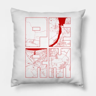 Perm, Russia City Map Typography - Oriental Pillow