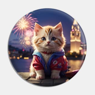 Cute Kittens And New Year Pin
