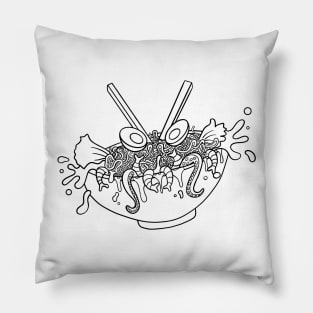 Ramen Monster (outlined) Pillow