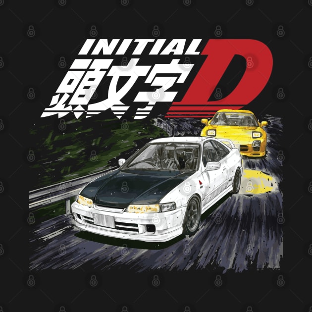 Smiley Sakai's Honda Integra dc2 initial d drifting school vs fd3s by cowtown_cowboy