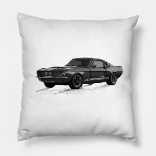 Classic Mustang Grey Pillow