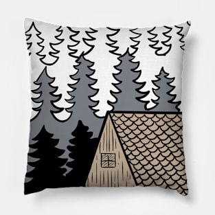 ClipArt Winter Wonderland Night Graphic Pillow