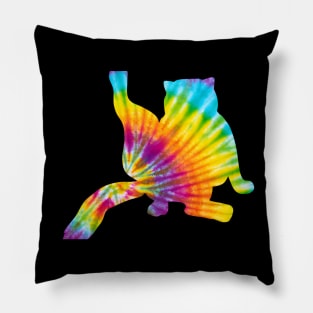 Tie Dye Cat Retro Pattern Pillow