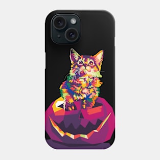 cat in pumpkin wpap Phone Case