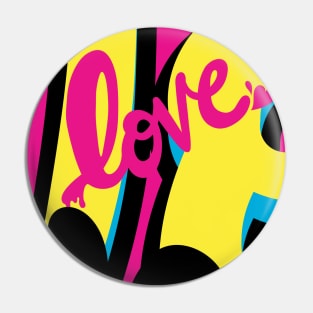 CMYK Love Graffiti for Valentine's Day Pin