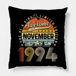 Awesome Since November 1994 Vintage 29th Birthday Pillow