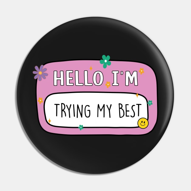 trying my best Sticker , funny Sticker , book lover gift , bookish Merch , self love Sticker , motivational stciker , water bottle sticker book trope Pin by SouQ-Art