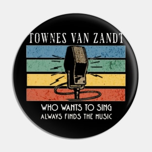 townes name / vintage microphone art Pin