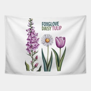 Foxglove-Daisy-Tulip Tapestry