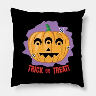 3-eyed Spooky Halloween Pumpkin - Trick or Treat Pillow