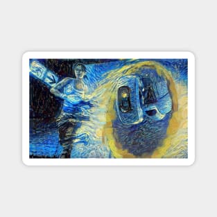 Portal Chell and GLaDOS Starry Night Magnet