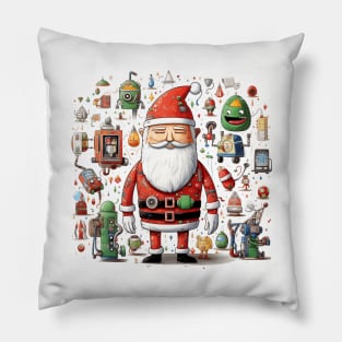 Santa Claus & Cyberpunk 11 Pillow