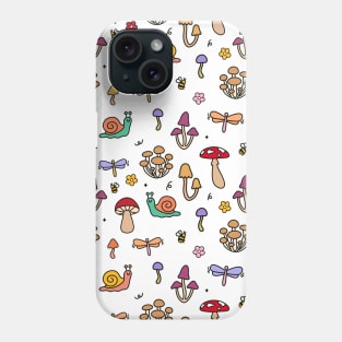 Forest Little Friends Mushrooms Pattern Colorful Phone Case