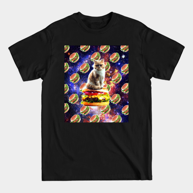 Disover Hamburger Astro Cat On Burger - Hamburger Astro Cat On Burger - T-Shirt