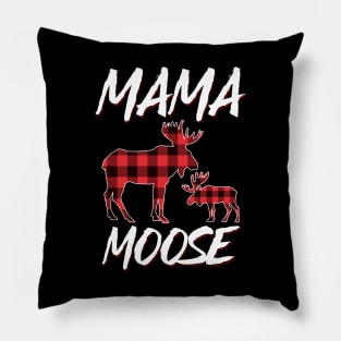 Red Plaid Mama Moose Matching Family Pajama Christmas Gift Pillow