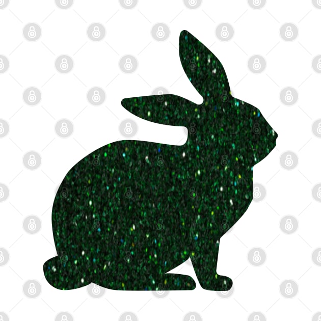 Dark Green Faux Glitter Easter Bunny by Felicity-K