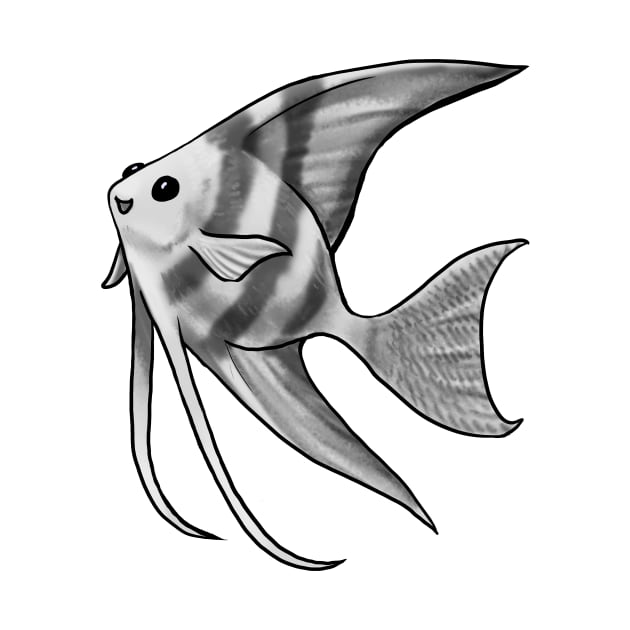 Fish - Angelfish - Silver Striped by Jen's Dogs Custom Gifts and Designs