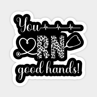 You RN Good Hands! [white with leopard print] Magnet