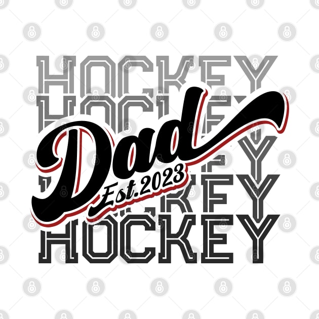 Hockey Dad Est.2023 New Dad Hockey Lover by Way Down South