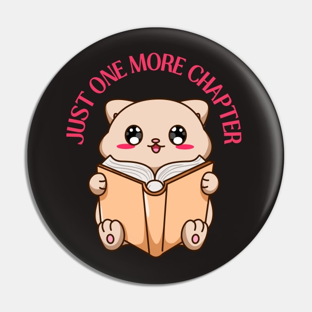 Animal reading book Just one more chapter I Love Books Bookoholic Pin by BoogieCreates