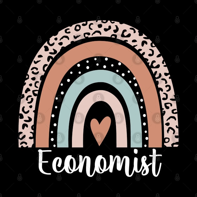 Economist Rainbow Leopard Funny Economist Appreciation by Evolve Elegance