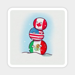 Canada America Mexico Magnet