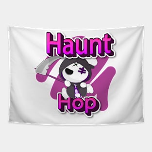 hunt hop zombie halloween funny rabitt hunting ghost Tapestry