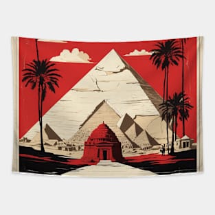 Egyptian Pyramids Vintage Poster Tourism Tapestry