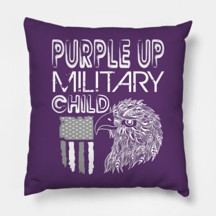 Awareness Month Purple Up for Military Child Purple-Up Eagle Pillow