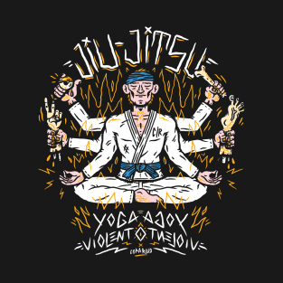 Yoga + Violencia = Jiu Jitsu (cinta azul) T-Shirt