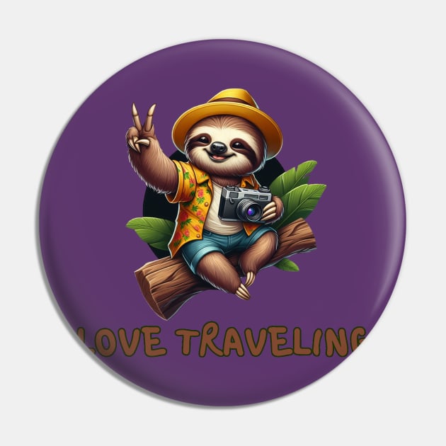 traveling sloth Pin by Amare Animalia