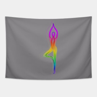 rainbow yoga Tapestry