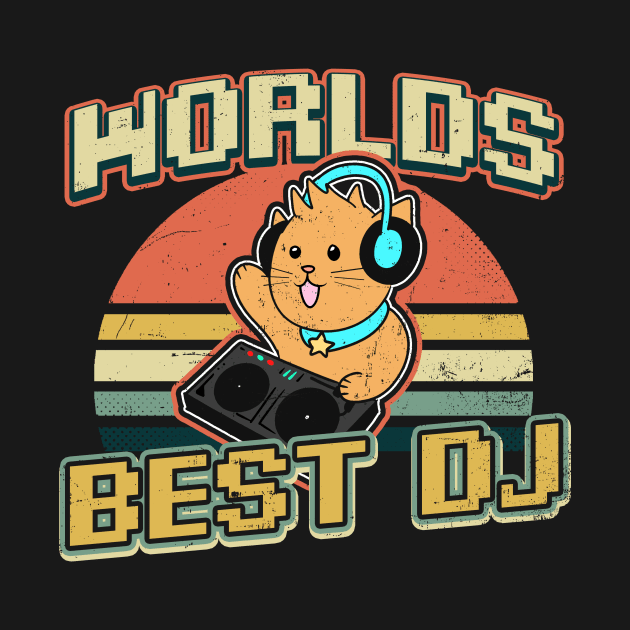 Cat DJ Shirt | Vintage Retro Sunset Gift by Gawkclothing