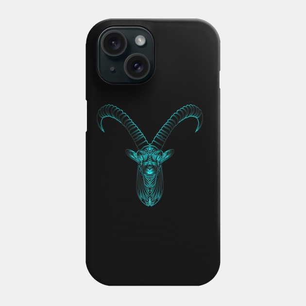 Psychedelic Linework Ibex Phone Case by slippery slope creations