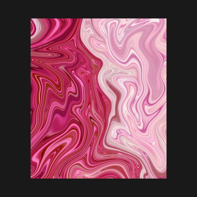 Raspberry Cream Pink Marble Effect Swirl Abstract Art by CeeGunn