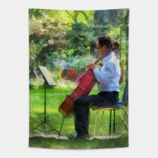 Cellist in the Garden Tapestry