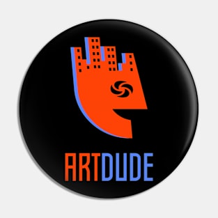 YourArtDude Logo In Red And Lt. Blue Pin