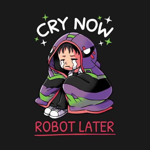 Cry Now, Robot Later // Shinji Ikari, Evangelion, Anime by Geekydog