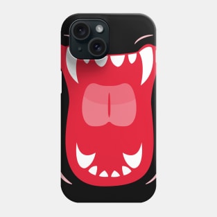 Feline vampire dracula mouth halloween creepy face Phone Case