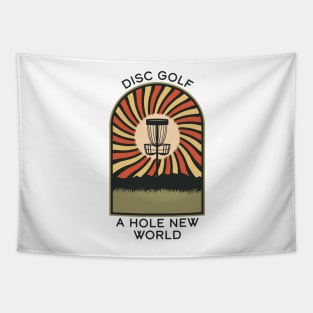 Disc Golf A Hole New World | Disc Golf Vintage Retro Arch Mountains Tapestry