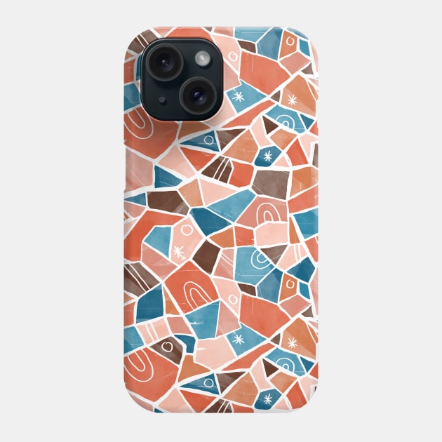 Orange and Blue Solid Shapes Phone Case by Carolina Díaz