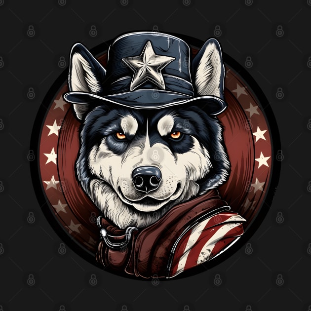 Patriotic Siberian Husky by NatashaCuteShop