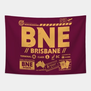 Vintage Brisbane BNE Airport Code Travel Day Retro Travel Tag Australia Tapestry