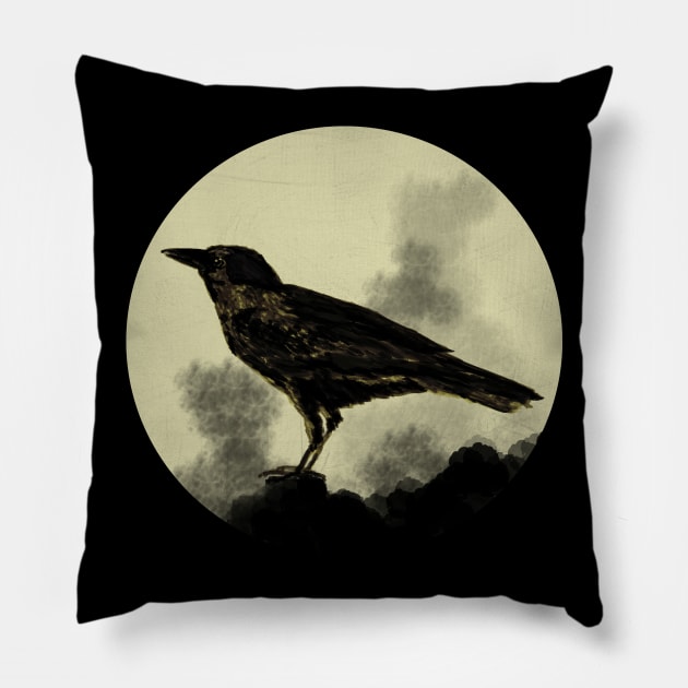 Crow Pillow by artsandherbs