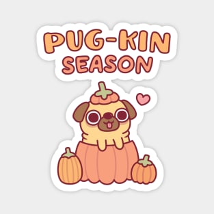 Cute Pug In Pumpkin Pugkin Season Funny Magnet