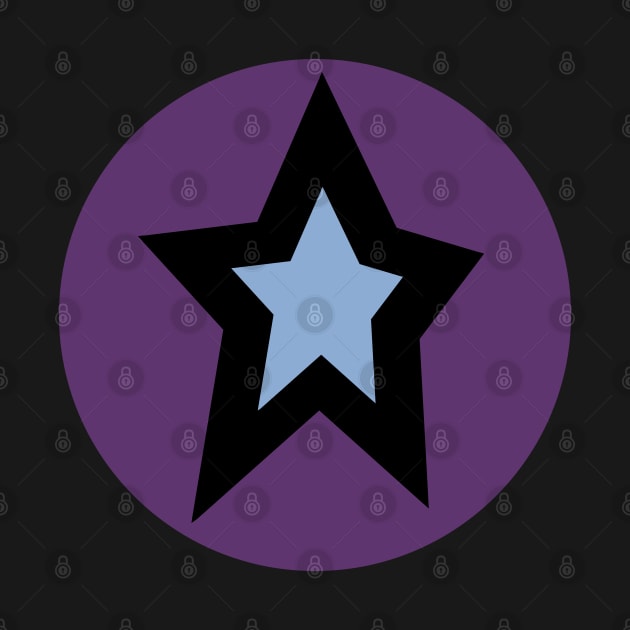 Blue Star Purple Circle Graphic by ellenhenryart