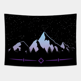 Mountains And Stars In The Sky Tapestry