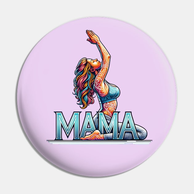 Yoga Mama,Mothers Day, Yoga Mom Birthday Pin by O.M.Art&Yoga